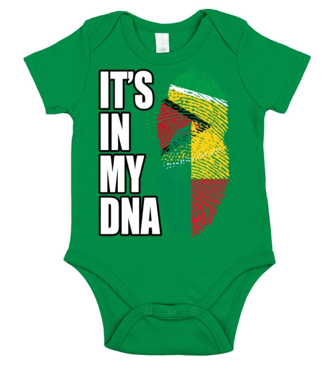 Guyanese And Benin Mix Heritage DNA Flag Short Sleeve Baby One-Piece
