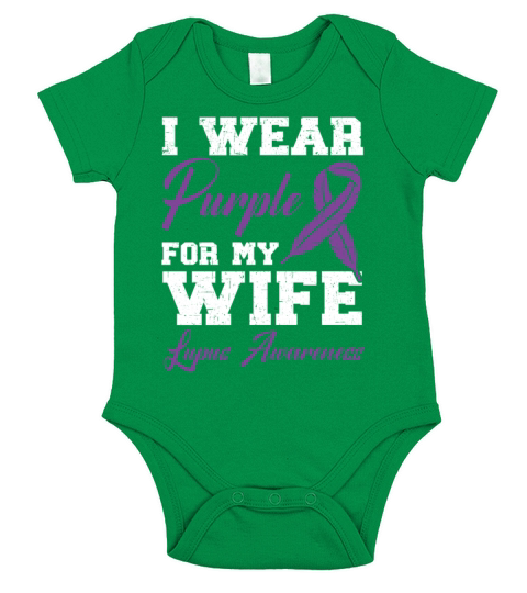 I Wear Purple For My Wife Lupus Awareness Support Short Sleeve Baby One-Piece