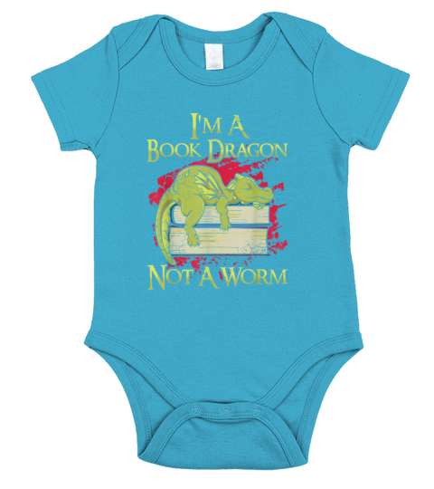 Im A Book Dragon Not A Worm Funny Quotes Humor Short Sleeve Baby One-Piece