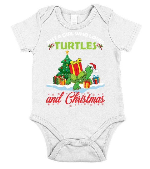 Just A Girl Who Loves Turtles And Christmas Funny Short Sleeve Baby One-Piece