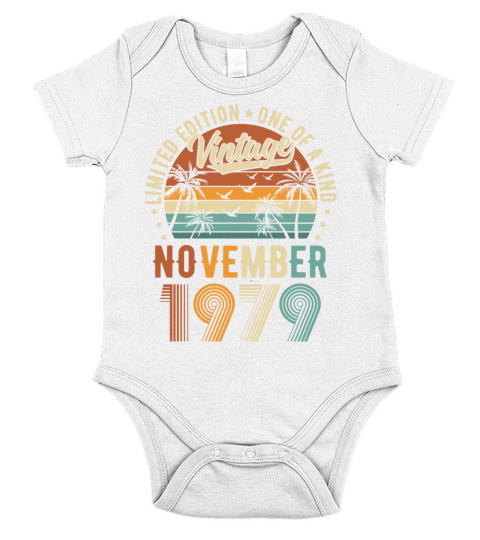 Limited Edition November 1979 Birthday Present Short Sleeve Baby One-Piece
