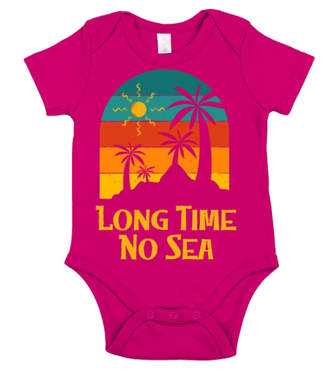 Long Time No Sea Beach Summer Ocean Tropical Short Sleeve Baby One-Piece