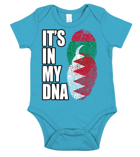 Maldivian And Bahraini Mix Heritage DNA Flag Short Sleeve Baby One-Piece