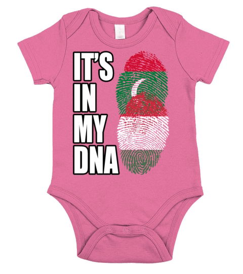 Maldivian And Hungarian Mix Heritage DNA Flag Short Sleeve Baby One-Piece