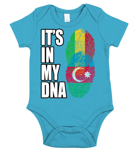 Malian And Azerbaijani Mix Heritage DNA Flag Short Sleeve Baby One-Piece
