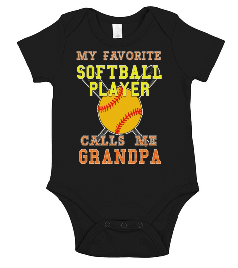 Mens My Favorite Softball Player Calls Me Grandpa T-shirt Short Sleeve Baby One-Piece