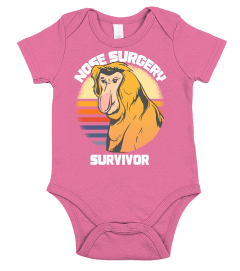 Nose Surgery Monkey Funny Quote Short Sleeve Baby One-Piece