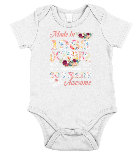 October 1963 Flower 60 Years Of Being Awesome Short Sleeve Baby One-Piece