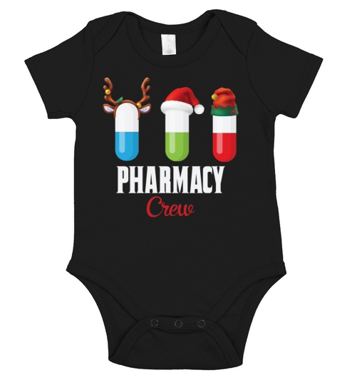 Pharmacy Crew Funny Christmas Gift for Pharmacist Short Sleeve Baby One-Piece
