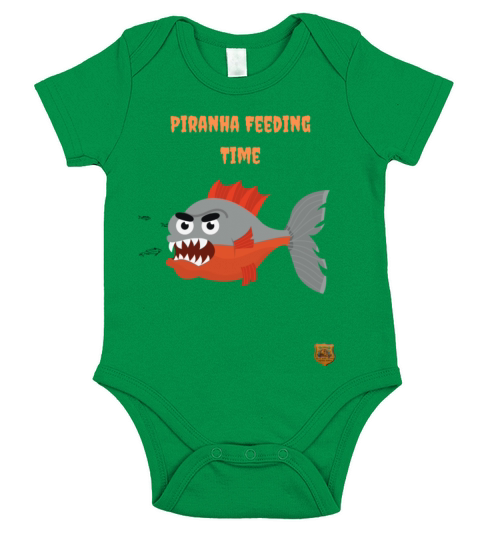 Piranha Feeding Time Short Sleeve Baby One-Piece