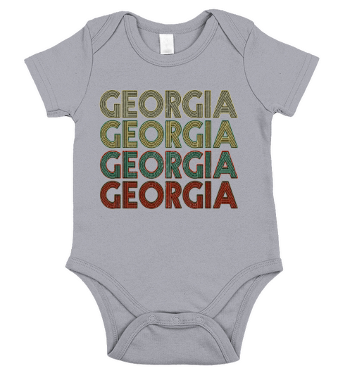 Retro America State Flag Vintage Georgia Short Sleeve Baby One-Piece