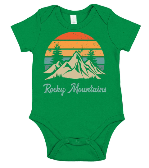 Rocky Mountains Retro Vintage Mountain Sunset Outd Short Sleeve Baby One-Piece