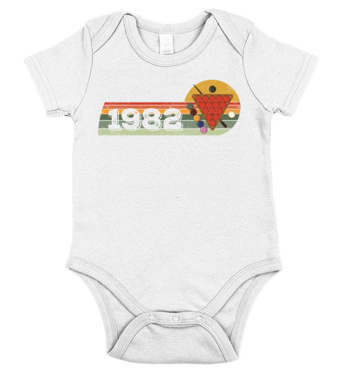 Snooker Snooker-game Vintage born 1982 Birthday Short Sleeve Baby One-Piece