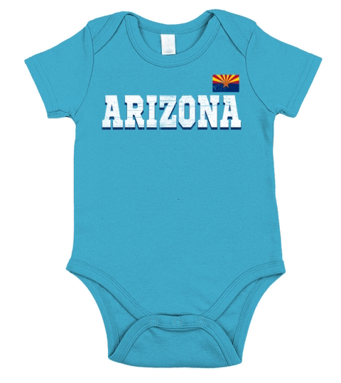 State Name America State Flag Arizona Short Sleeve Baby One-Piece