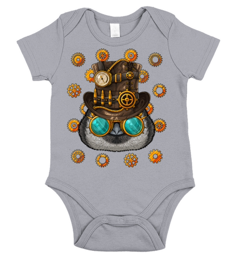 Steampunk Penguin Medieval Victorian Steam Powered Short Sleeve Baby One-Piece