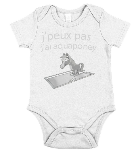 T-Shirt Femme Jx27peux pas jx27ai aqua poney Short Sleeve Baby One-Piece