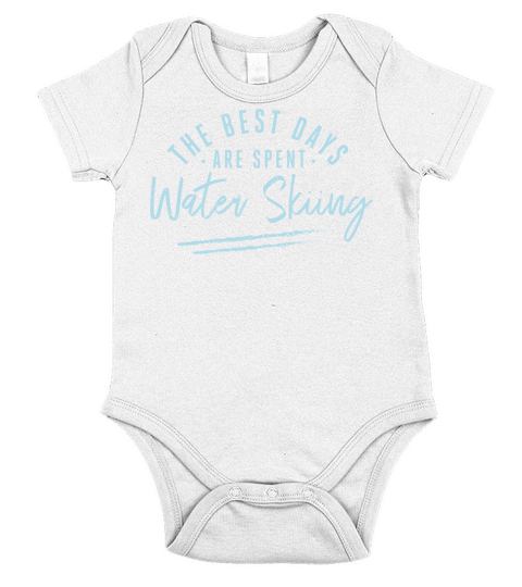 The Best Days Are Spent Water Skiing Sayings Short Sleeve Baby One-Piece