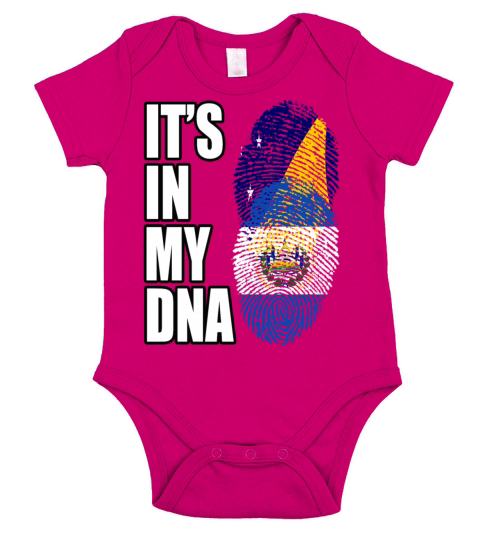 Tokelauan And Salvadoran Mix Heritage DNA Flag Short Sleeve Baby One-Piece
