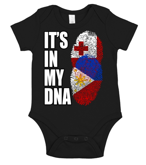 Tongan And Filipino Mix Heritage DNA Flag Short Sleeve Baby One-Piece
