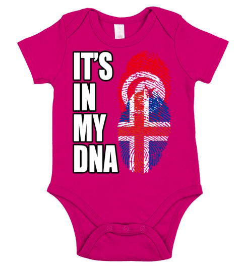 Tunisian And Icelandic Mix Heritage DNA Flag Short Sleeve Baby One-Piece