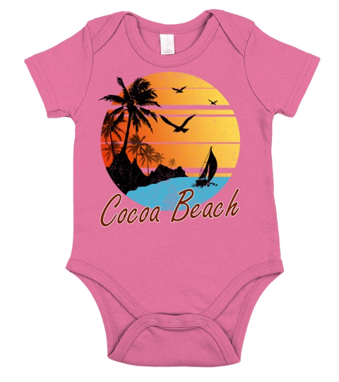 Vintage Cocoa Beach Beach Summer Gift 2020 - Baby Onesie Short Sleeve Baby One-Piece
