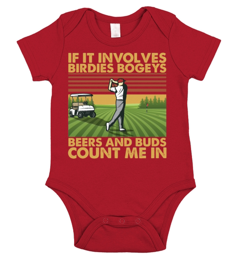 Vintage Golfing Birdies Bogeys Beers and Buds Short Sleeve Baby One-Piece