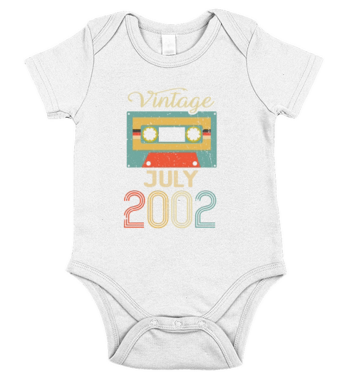Vintage July 2002 20th Birthday 20 Year Gift Short Sleeve Baby One-Piece