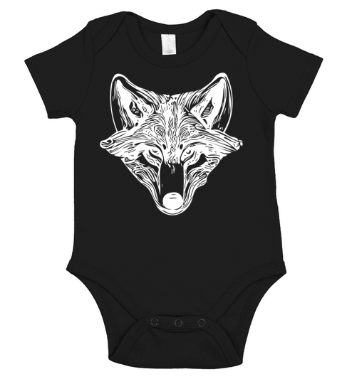 Vintage Wolf Portrait Short Sleeve Baby One-Piece