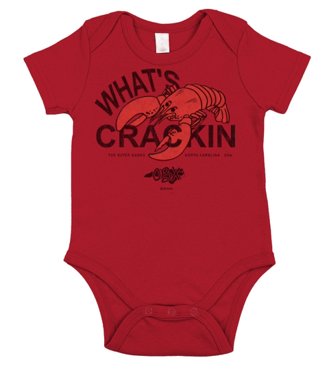 Whats Crackin Lobster Outer Banks NC OBX Vintage Short Sleeve Baby One-Piece