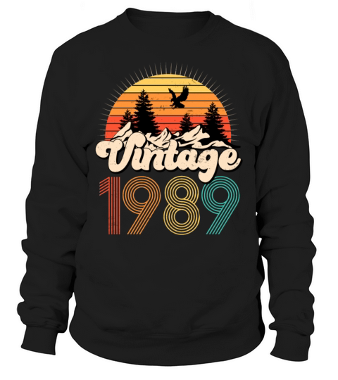1989 Birthday Shirt Vintage 1989 Hiking Birthday Sweatshirt Unisex