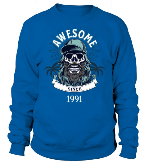 Awesome Since 1991 Vintage Birthday Retro Sweatshirt Unisex