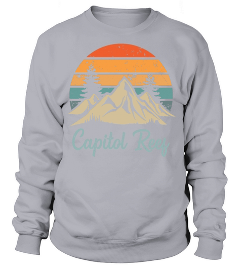 Capitol Reef Retro Vintage Mountain Sunset Outdoor Sweatshirt Unisex