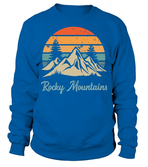 Rocky Mountains Retro Vintage Mountain Sunset Outd Sweatshirt Unisex
