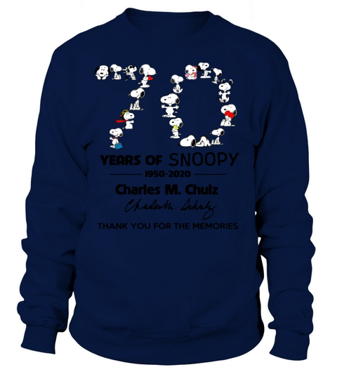 Snoopy 70th Anniversary 1950 2020 Charles M. Schulz thank you t-shirt Sweatshirt Unisex