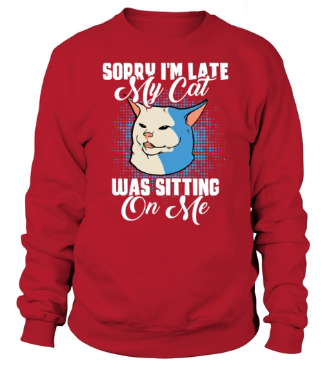 Sorry Im Late My Cat Was Sitting On Me Pet Mom Sweatshirt Unisex