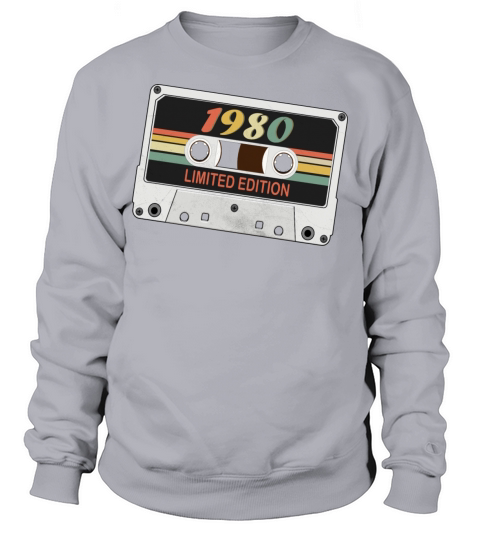 Vintage 1980 Limited Edition Tee Retro Cassette Sweatshirt Unisex