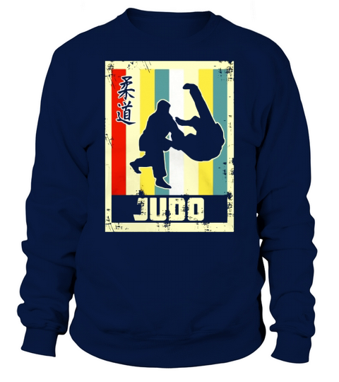 Vintage Style Judo Silhouette - Japanese Symbol Tee Shirt Sweatshirt Unisex