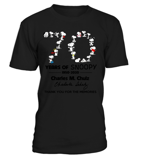 Snoopy 70th Anniversary 1950 2020 Charles M. Schulz thank you t-shirt T-Shirt Unisex