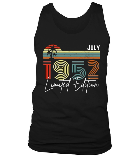 70 Years July 1952 Vintage Limited Edition Tank Top Unisex