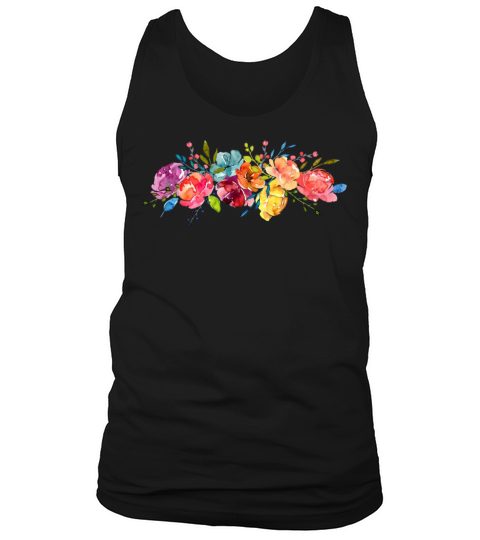 Bright Flowers Summer Watercolor Peonies Tank Top Unisex