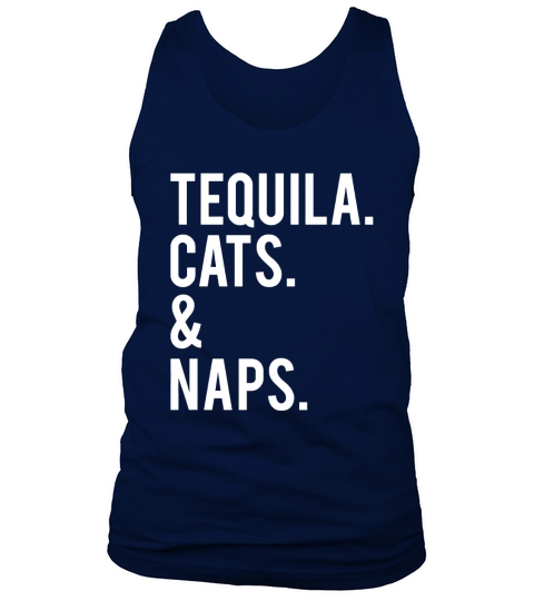 Funny Cute Womens Tequila Cats and Naps Slogan T-Shirt Tank Top Unisex