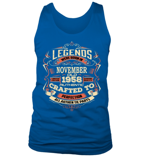 Legends Born In November 1958 Birthday Vintage Tank Top Unisex