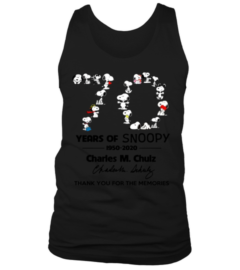 Snoopy 70th Anniversary 1950 2020 Charles M. Schulz thank you t-shirt Tank Top Unisex