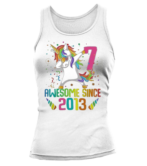 Awesome Since 2013 7 Years Old 7th Birthday Unicorn Dabbing shirt Tank top Woman