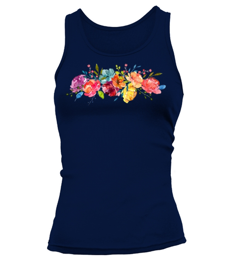 Bright Flowers Summer Watercolor Peonies Tank top Woman
