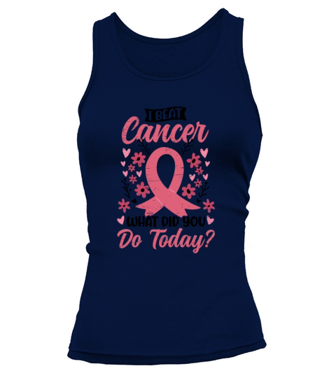 I Beat Cancer Pink Ribbon - Breast Cancer Tank top Woman