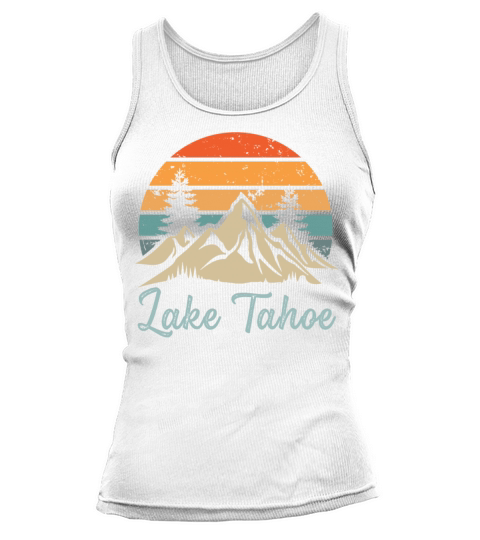 Lake Tahoe Retro Vintage Mountain Sunset Outdoors Tank top Woman