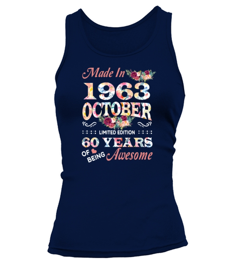 October 1963 Flower 60 Years Of Being Awesome Tank top Woman