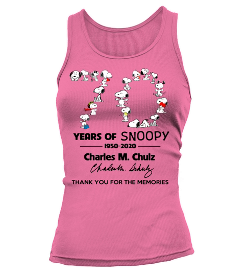 Snoopy 70th Anniversary 1950 2020 Charles M. Schulz thank you t-shirt Tank top Woman