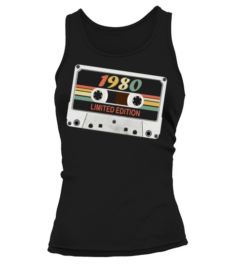 Vintage 1980 Limited Edition Tee Retro Cassette Tank top Woman